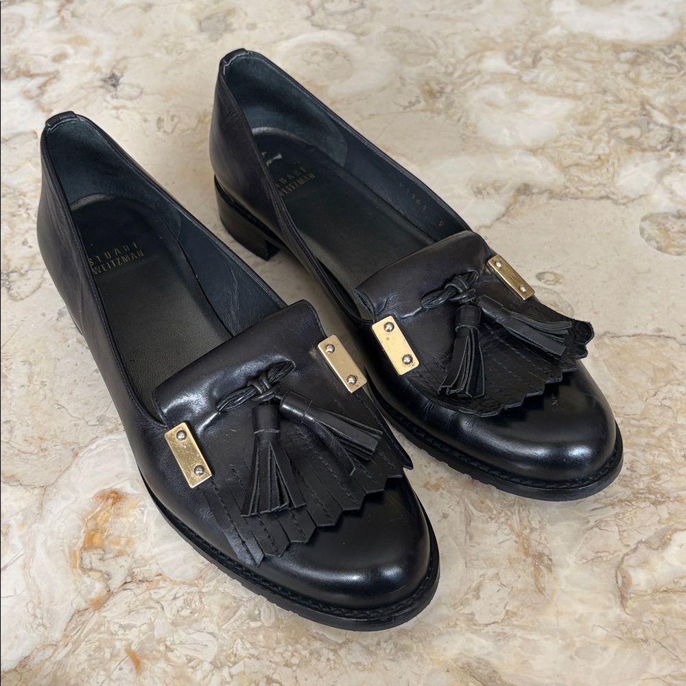 Stuart Weitzman Leather Tassel Loafers